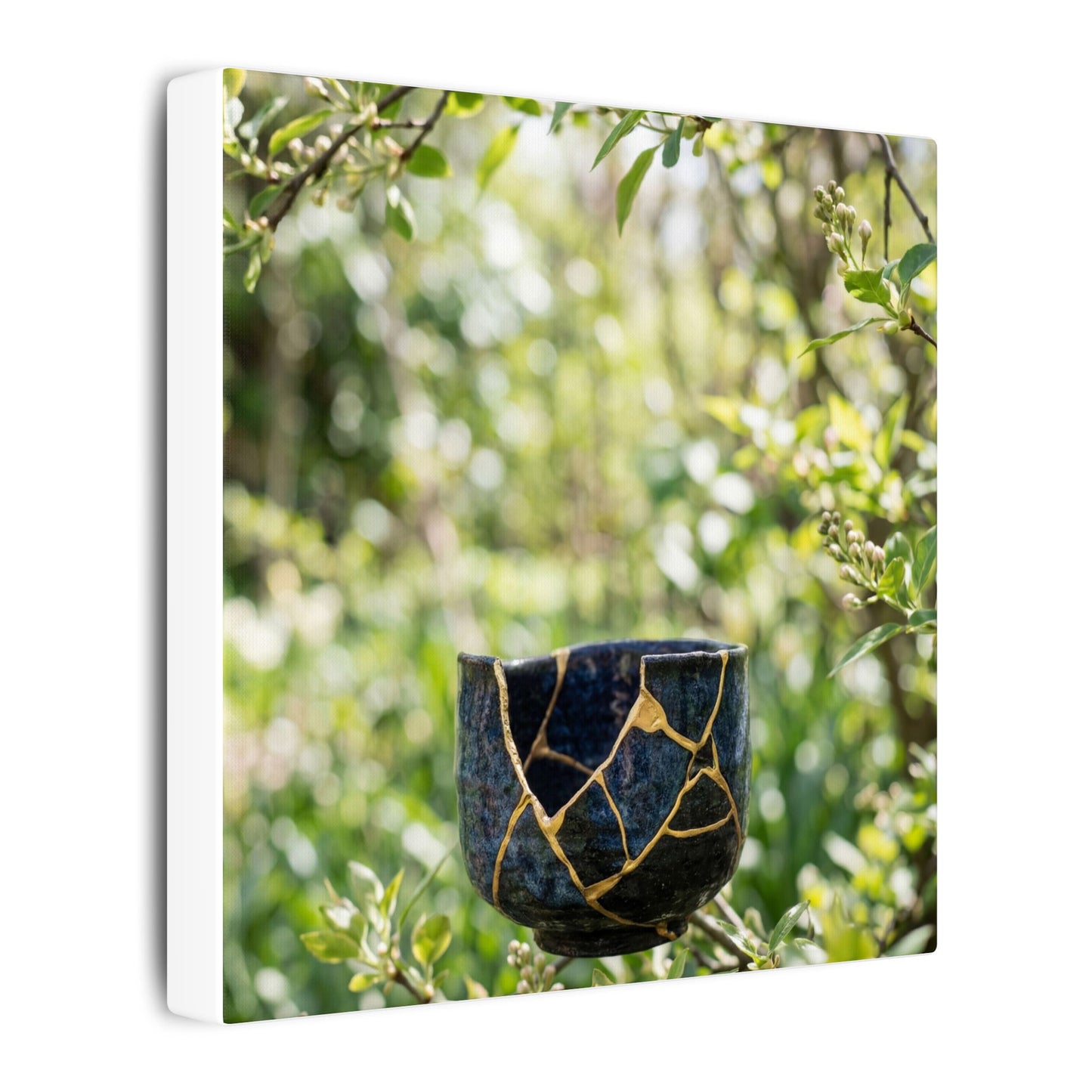 Kintsugi Broken Pottery in Dappled | Broken Beauty Canvas Art
