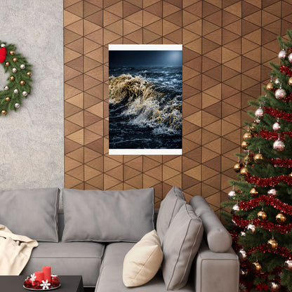 Beautiful Ocean Wave Wall Art Print - Gold Vein Kintsugi