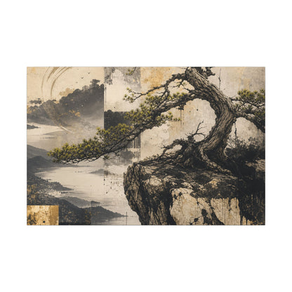 Golden Hour Pine Tree Canvas Art - Japandi Datsuzoku