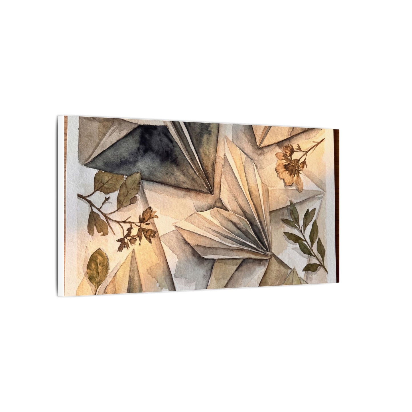 Golden Hour Paper Fold Canvas Art - Japandi Seijaku