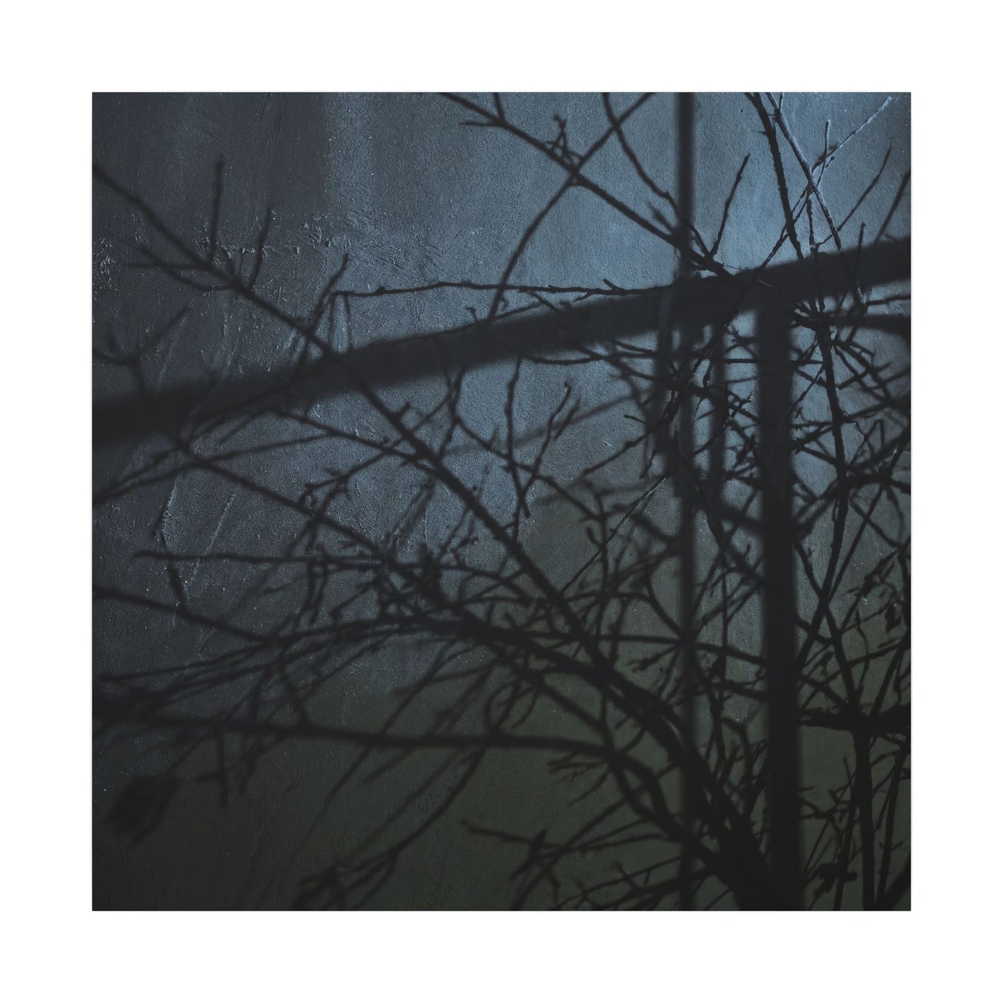 Moonlight Shadow Play Canvas Art - Dark Japandi Shibui
