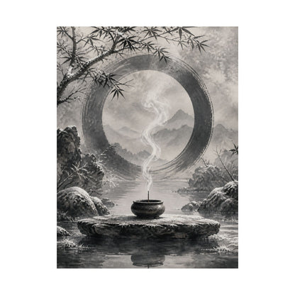 Dappled Incense Smoke Wall Art Print - Zen Seijaku