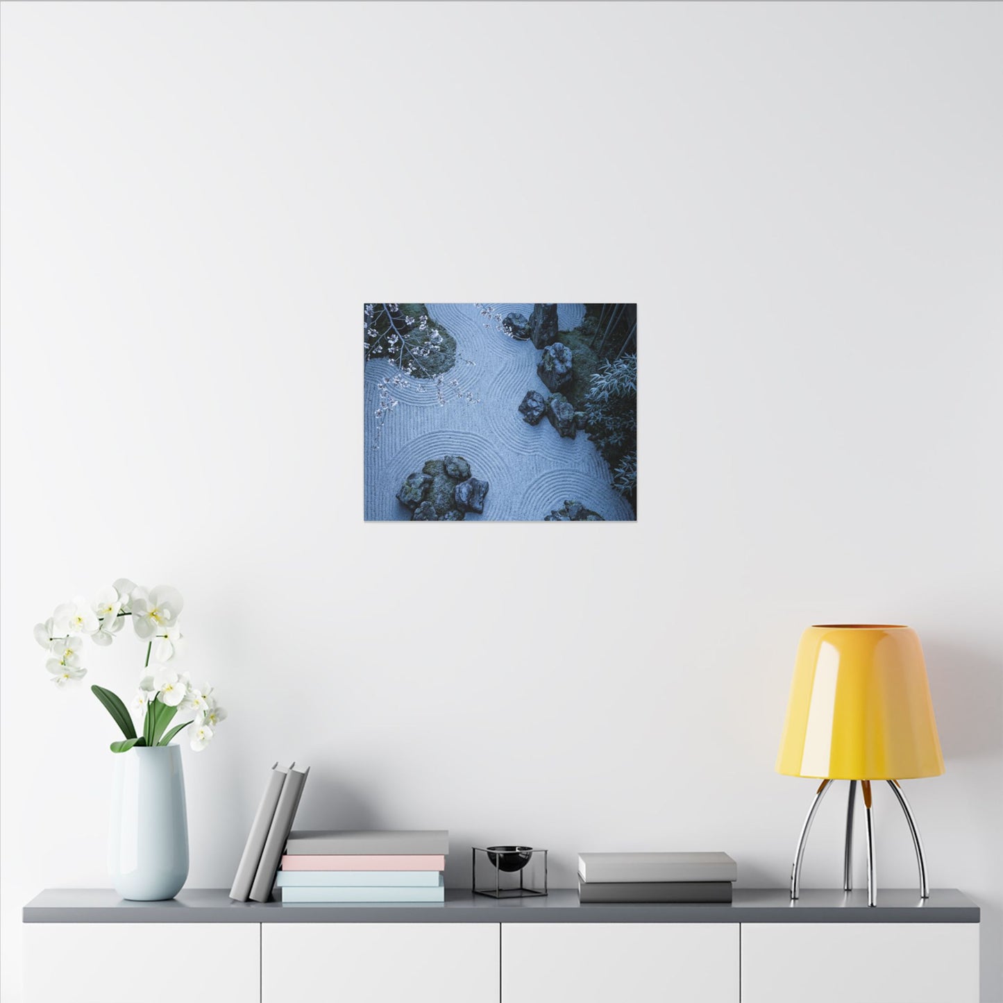Contemplative Cherry Blossom Canvas Art - Karesansui Zen