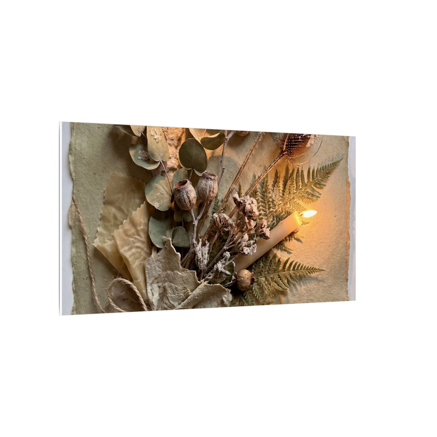 Dried Flowers Texture Canvas Art | Warm Japandi Art