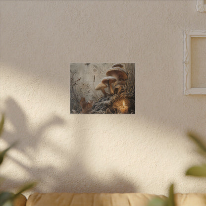 Wild Mushrooms Texture Canvas Art | Elegant Japandi Art