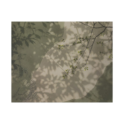 Neutral Shadow Play Canvas Art - Japanese Pattern Japandi