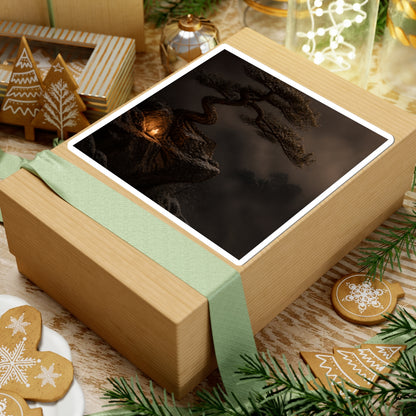Pine Tree Winter Sticker | Dark Japandi Moody Design