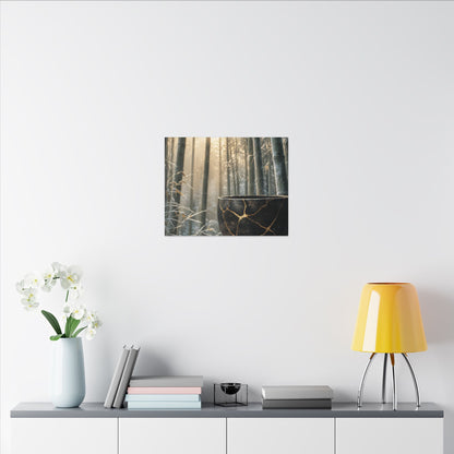 Fukinsei Bamboo Grove Canvas Art - Kintsugi Gold Repair