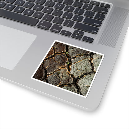 Warm Cracked Earth Sticker - Japanese Pattern Japandi