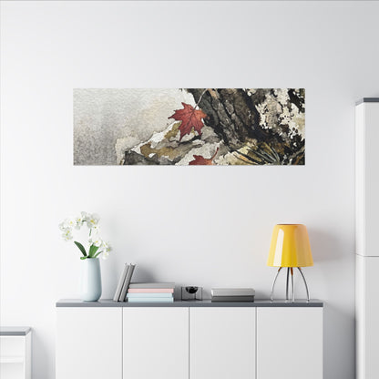 Pine Tree Autumn Canvas Art | Japandi Earthy Design