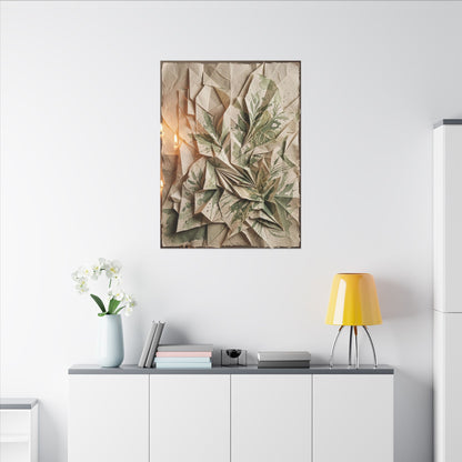 Japandi Paper Fold in Candlelight | Texture Canvas Art