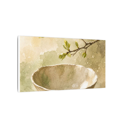 Warm Ceramic Bowl Canvas Art - Watercolor Japandi