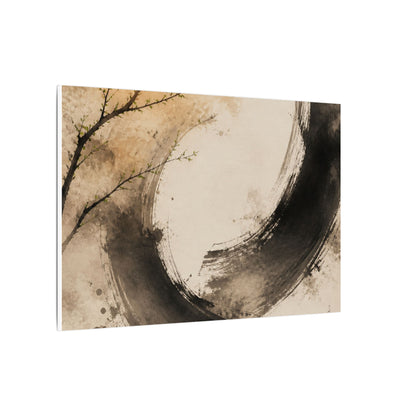 Japandi Ink Brushstroke in Golden Hour | Watercolor Canvas Art