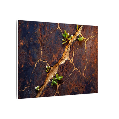 Rust Patina Spring Canvas Art | Kintsugi Resilient Design