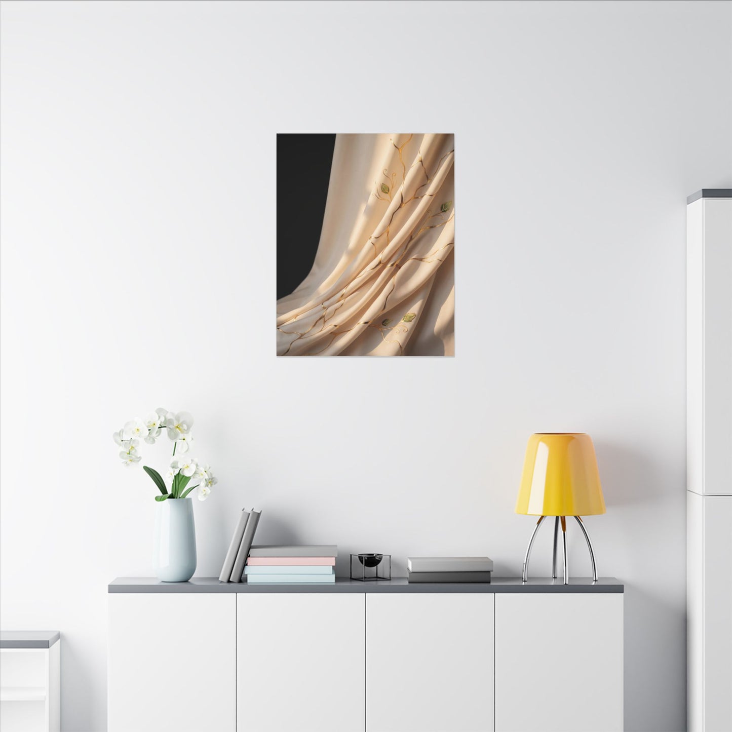 Golden Hour Silk Drape Canvas Art - Kintsugi Fukinsei