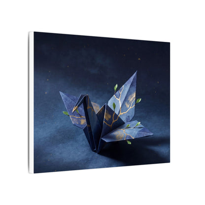 Kintsugi Paper Fold in Moonlight | Crackle Gold Canvas Art