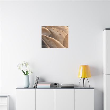 Japandi Silk Drape in Golden Hour | Japanese Pattern Canvas Art