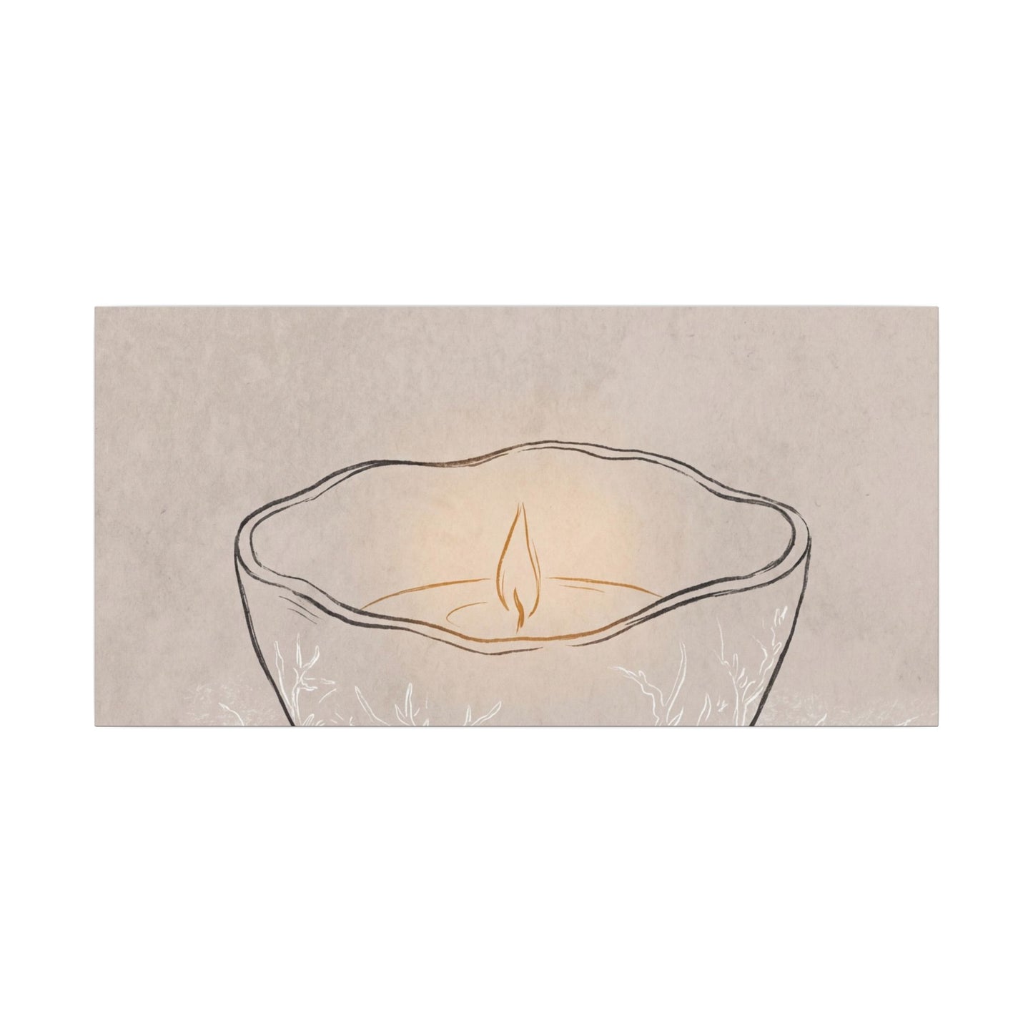 Ceramic Bowl Minimal Line Canvas Art | Neutral Japandi Art