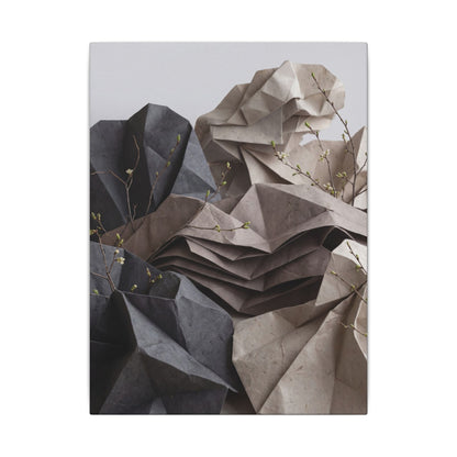 Neutral Paper Fold Canvas Art - Texture Japandi