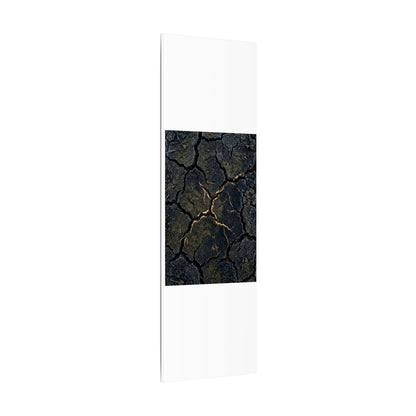 Overcast Cracked Earth Canvas Art - Dark Japandi Ma