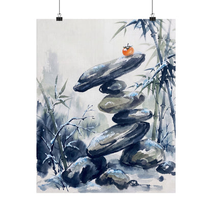 Moonlight River Stones Wall Art Print - Zen Datsuzoku Art Print