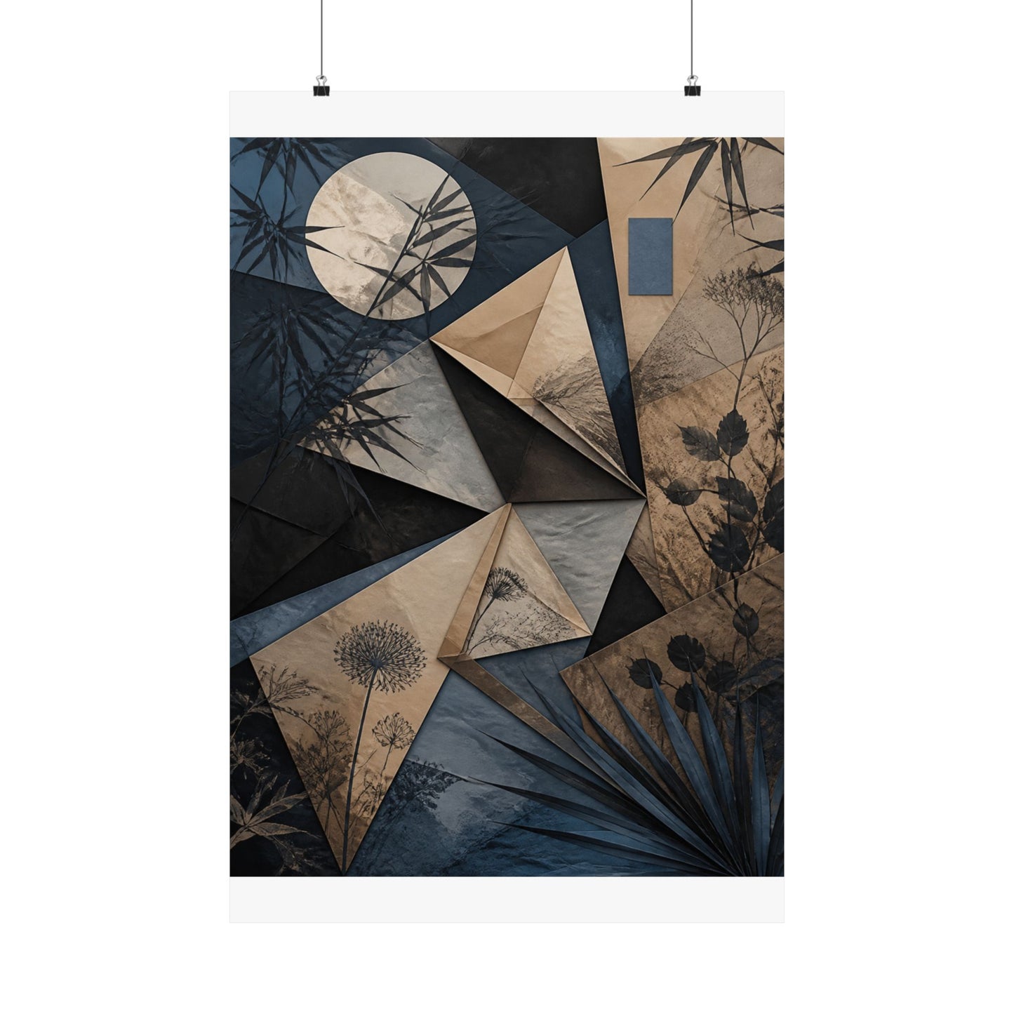 Paper Fold Minimal Line Wall Art Print | Cozy Japandi Art