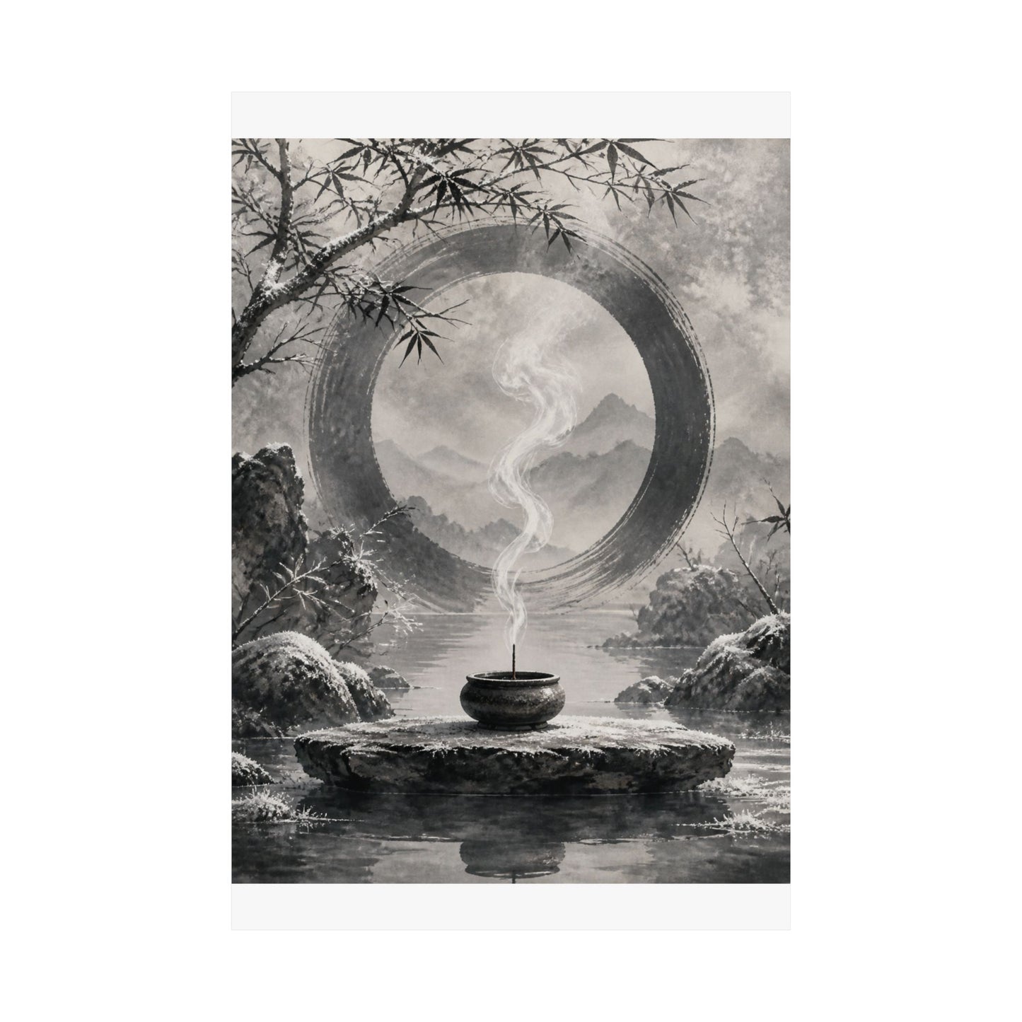 Dappled Incense Smoke Wall Art Print - Zen Seijaku