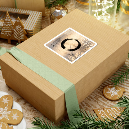 Shoji Screen Sticker | Winter Zen Enso Art Art Print
