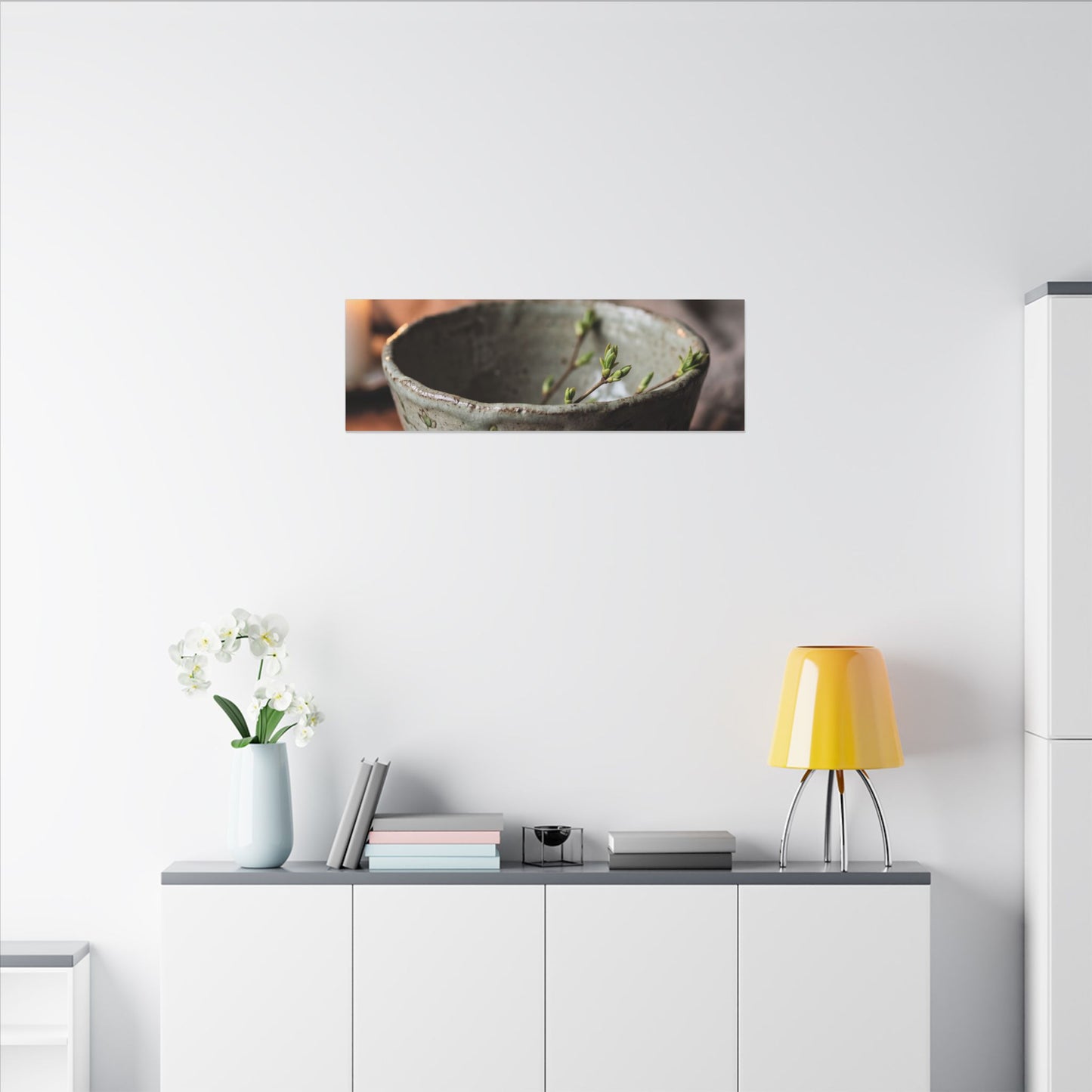Ceramic Bowl Spring Canvas Art | Japandi Neutral Design