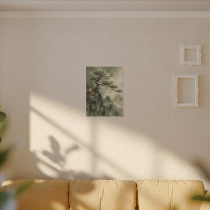 Candlelight Pine Tree Canvas Art - Japandi Kanso