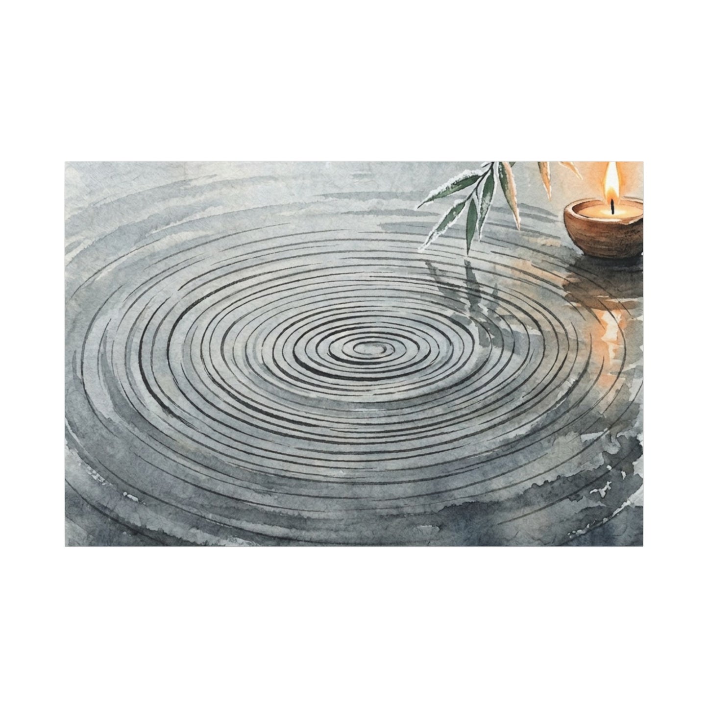 Water Ripple Sumi E Canvas Art | Calm Zen Art