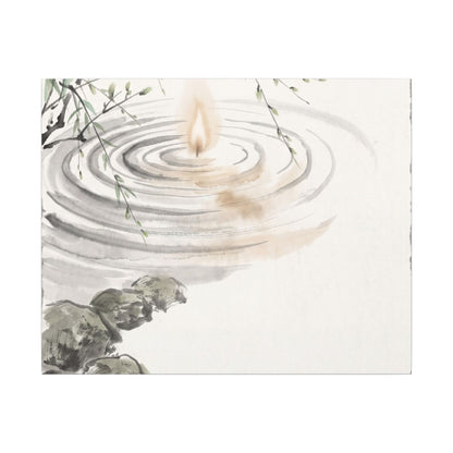 Water Ripple Sumi E Canvas Art | Tranquil Zen Art