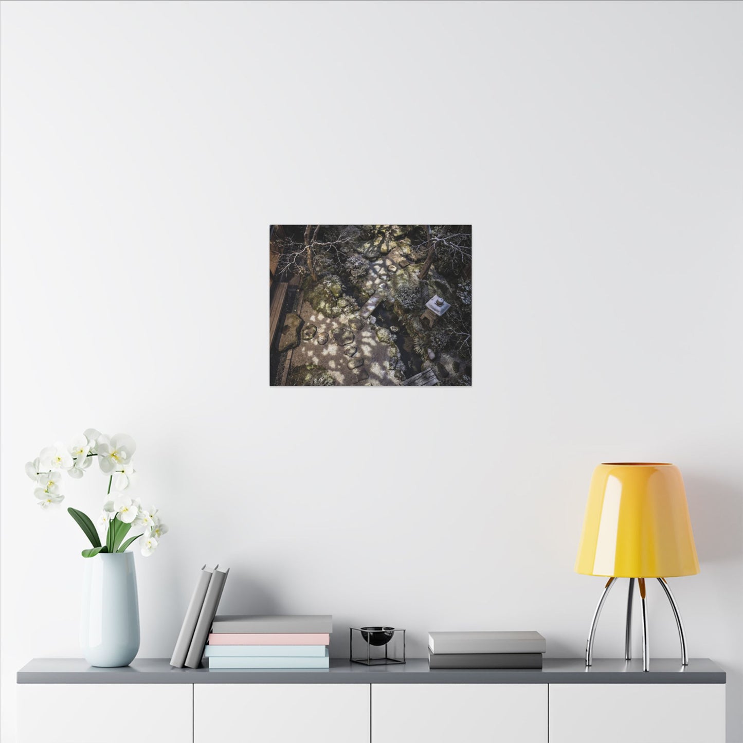Moonlit Garden Japanese Pattern Canvas Art | Elegant Japandi Art