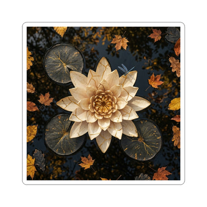 Lotus Flower Gold Repair Sticker | Beautiful Kintsugi Art Art Print