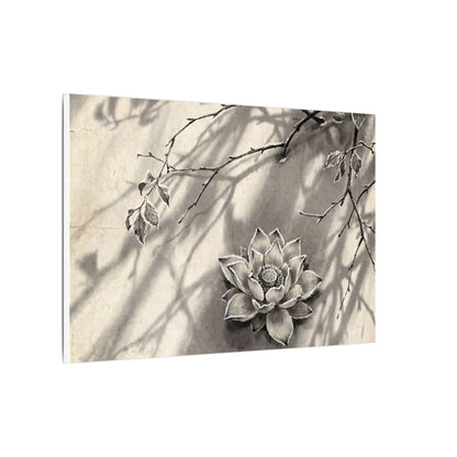 Winter Lotus Flower Sumi E Canvas Art | Contemplative Decor