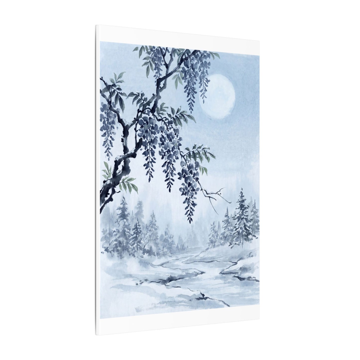 Seijaku Wisteria Canvas Art - Zen Sumi E