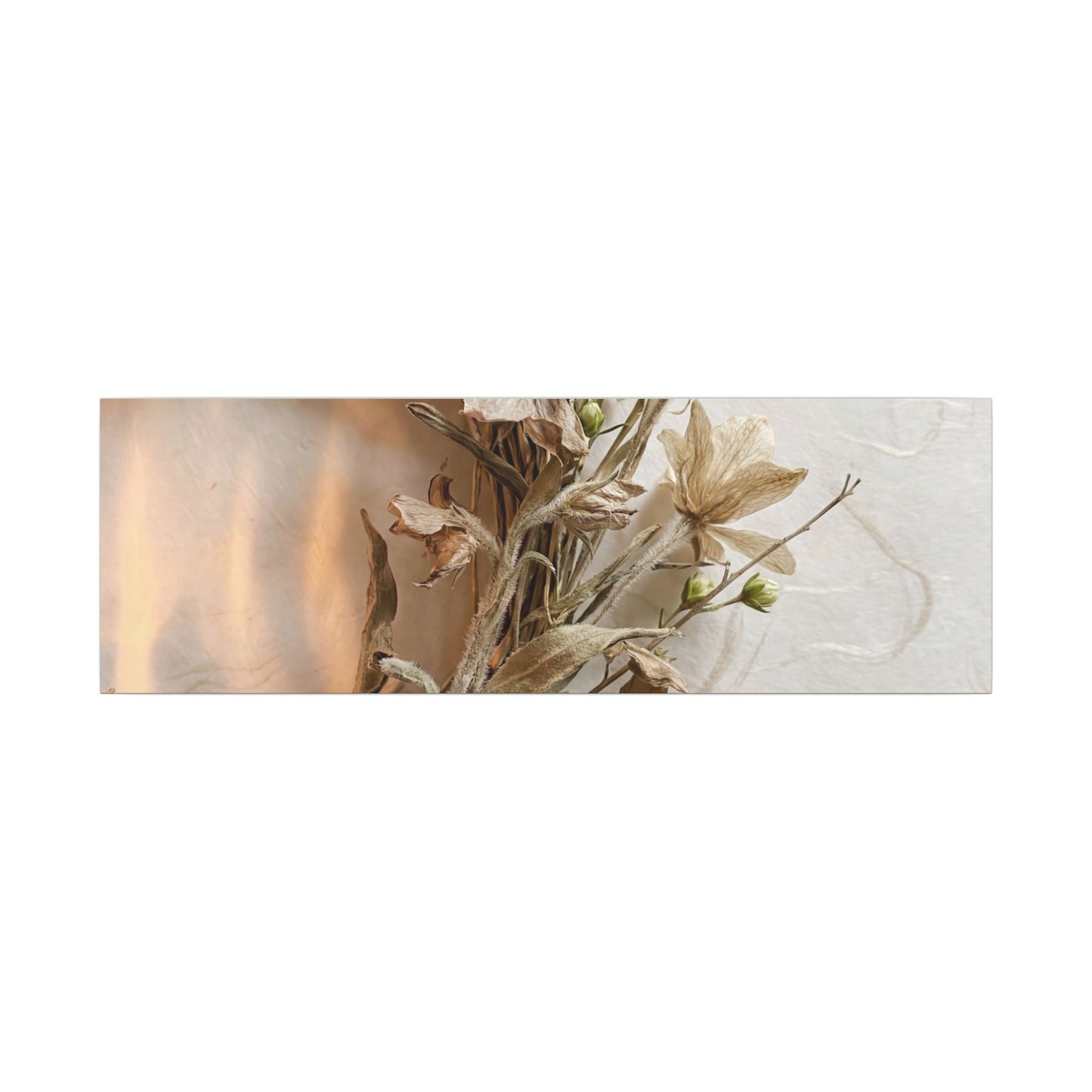 Dried Flowers Japanese Pattern Canvas Art | Neutral Japandi Art