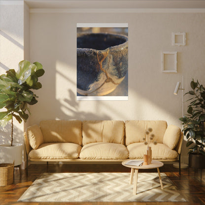 Winter Ceramic Bowl Gold Vein Canvas Art | Healing Decor