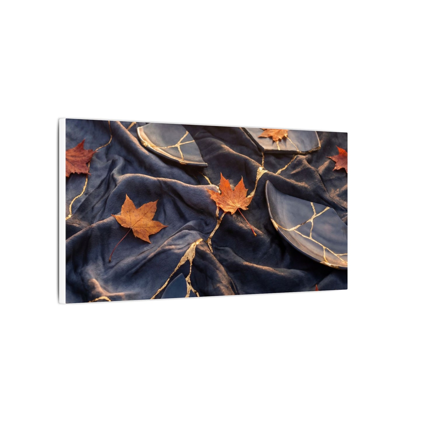 Golden Hour Silk Drape Canvas Art - Kintsugi Shibui