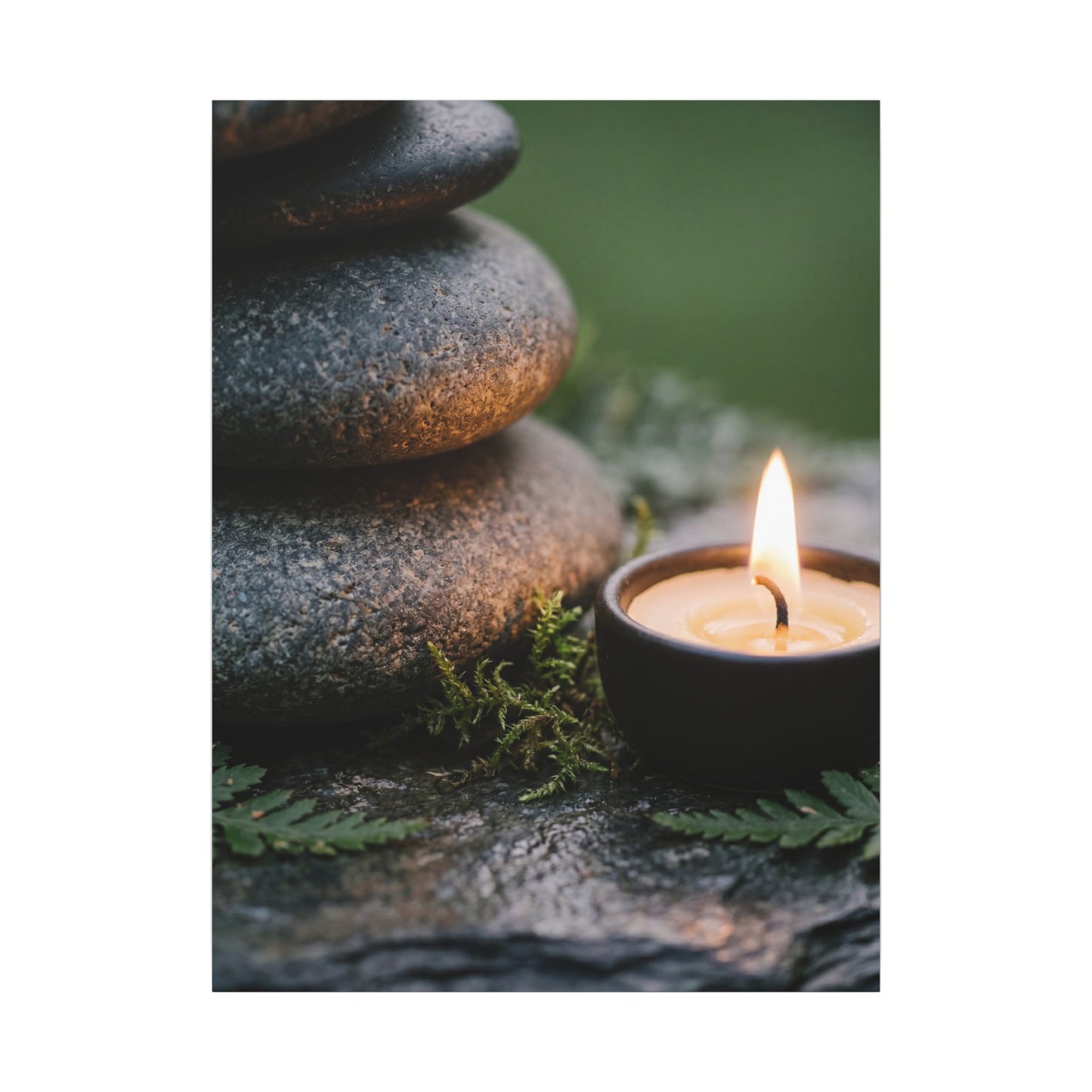 Warm River Stones Canvas Art - Japanese Pattern Japandi