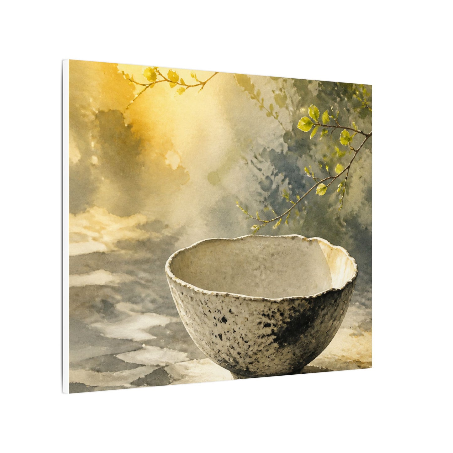 Cozy Ceramic Bowl Canvas Art - Watercolor Japandi