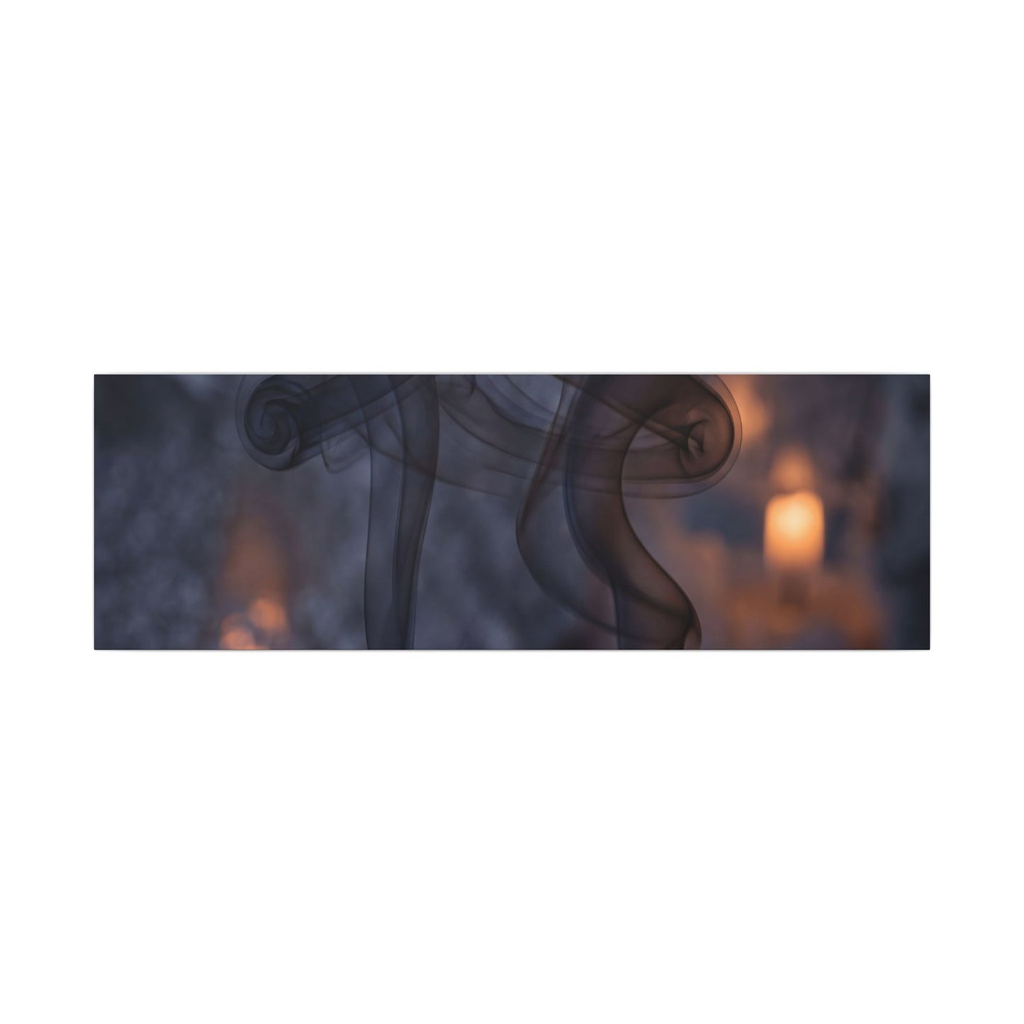 Incense Smoke Winter Canvas Art | Dark Japandi Sophisticated Design