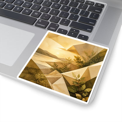 Japandi Paper Fold in Golden Hour | Watercolor Sticker