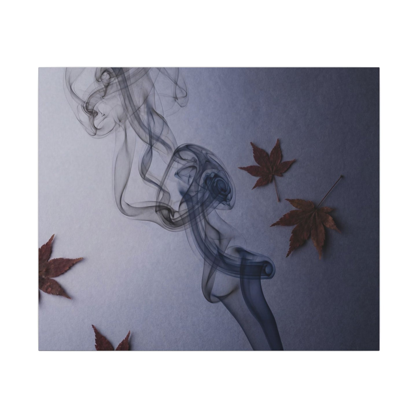 Dark Japandi Incense Smoke in Dawn | Moody Minimal Canvas Art
