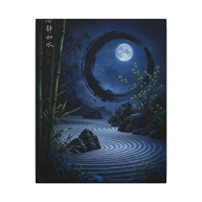 Serene Rock Garden Canvas Art - Enso Zen