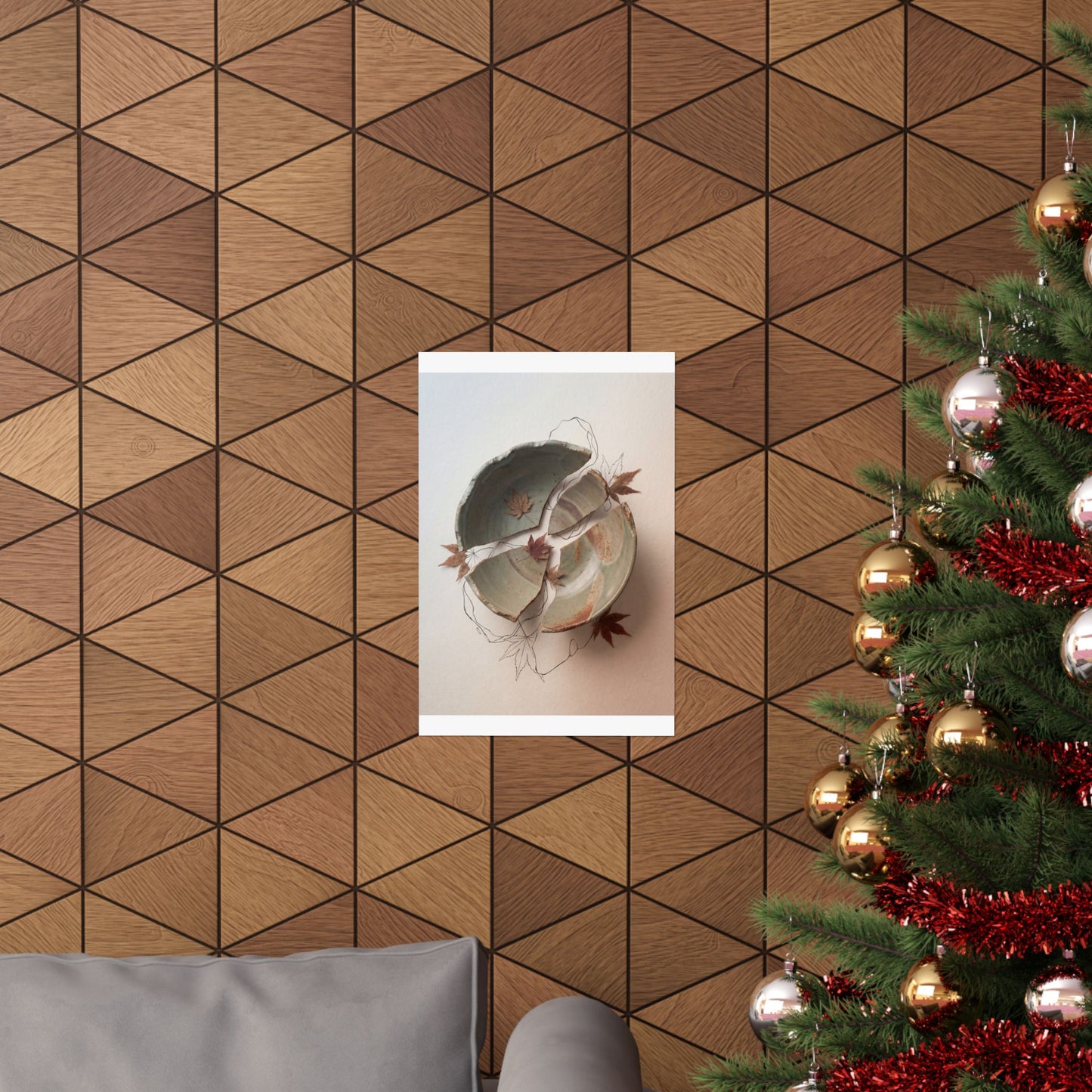 Ceramic Bowl Minimal Line Wall Art Print | Neutral Japandi Art