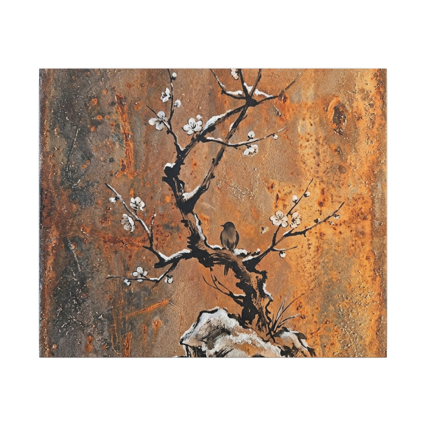 Datsuzoku Rust Patina Canvas Art - Zen Sumi E
