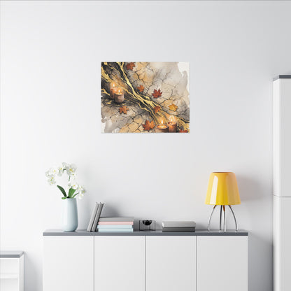 Cracked Earth Autumn Canvas Art | Japandi Warm Design