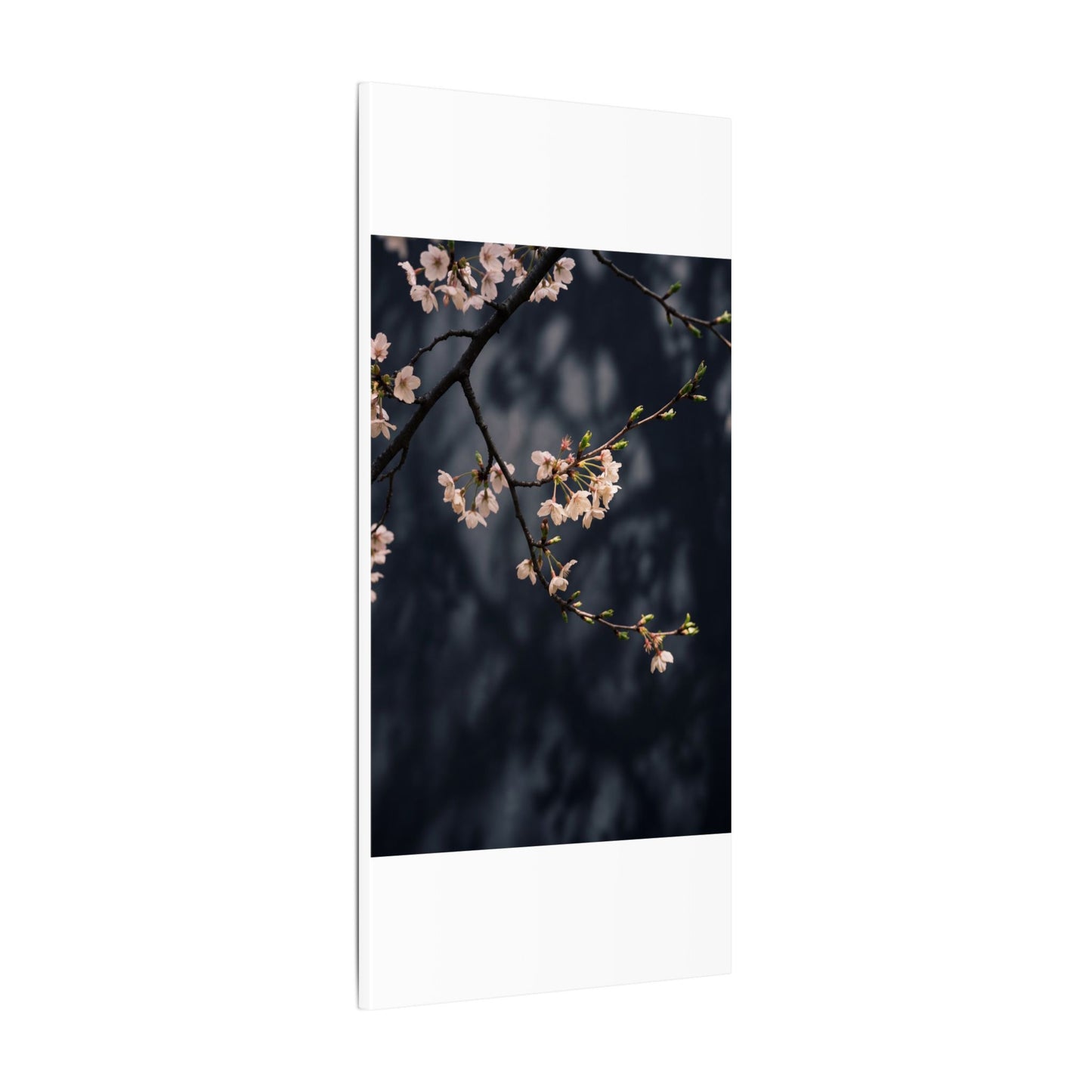 Cherry Blossom Moody Minimal Canvas Art | Bold Dark Japandi Art