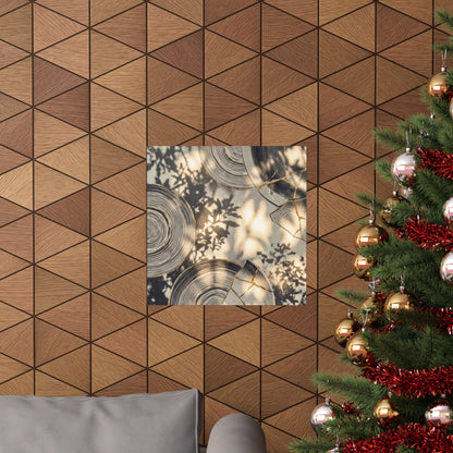 Water Ripple Wall Art Print | Summer Kintsugi Gold Vein Art